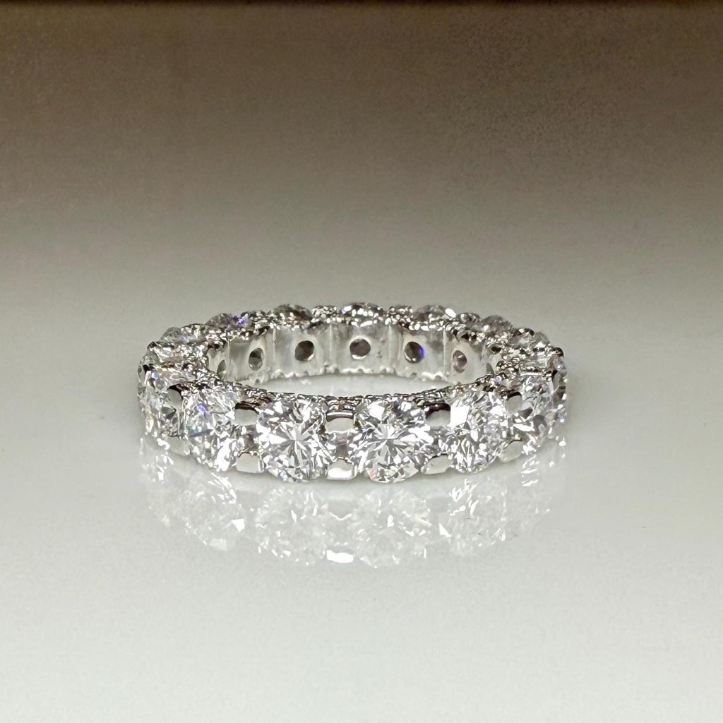 Lab Grown Diamond Eternity Band | 14K Solid Gold Halo Wedding Ring