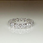 Lab Grown Diamond Eternity Band | 14K Solid Gold Halo Wedding Ring