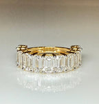 Emerald Cut Lab Grown Diamond Wedding Band | 11 Stone 5.20CTW 14K Gold Ring