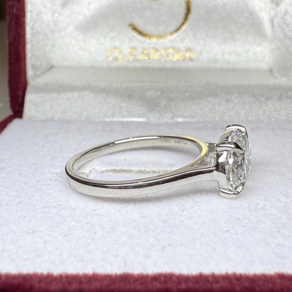 2.5CT Oval Lab Grown Diamond Solitaire Ring | 14K Solid Gold, IGI Certified