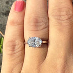 2.5CT Oval Lab Grown Diamond Solitaire Ring | 14K Solid Gold, IGI Certified