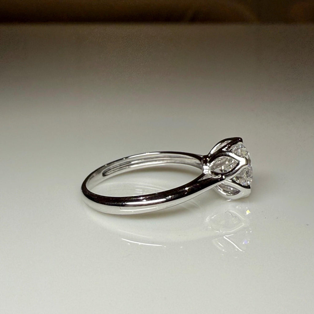 1.25CT Round Lab Grown Diamond Engagement Ring | Tulip Setting Solitaire, IGI Certified, 14K Gold
