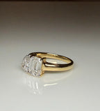 Lab Grown Diamond Toi et Moi Ring | Pear & Emerald Cut Engagement Ring | 14K Gold
