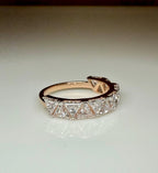 Triangle Cut Lab Grown Diamond Half Eternity Band | 14K Solid Gold Diamond Wedding Ring