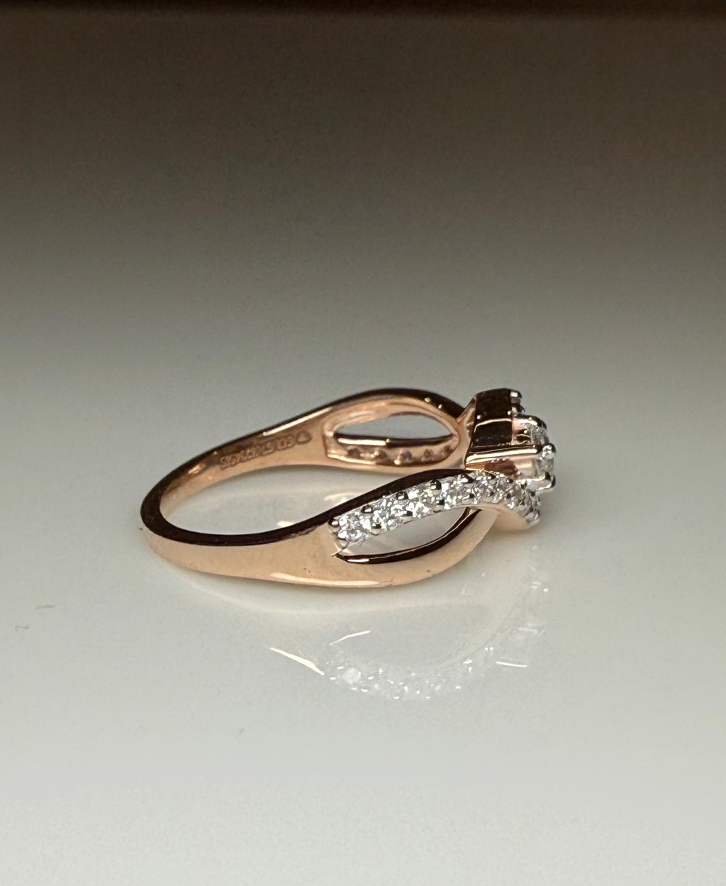 0.40CT Lab Grown Diamond Twist Ring | 14K Gold Bypass Engagement Band