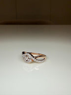 0.40CT Lab Grown Diamond Twist Ring | 14K Gold Bypass Engagement Band