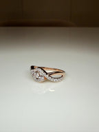 0.40CT Lab Grown Diamond Twist Ring | 14K Gold Bypass Engagement Band