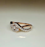 0.40CT Lab Grown Diamond Twist Ring | 14K Gold Bypass Engagement Band