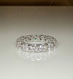 Lab Grown Diamond Eternity Band | 14K Solid Gold Halo Wedding Ring