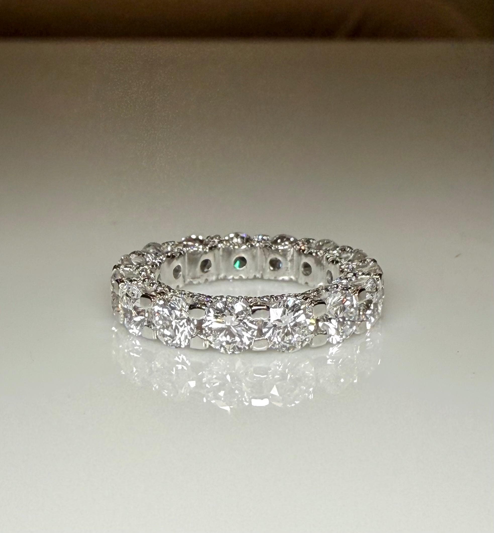 Lab Grown Diamond Eternity Band | 14K Solid Gold Halo Wedding Ring