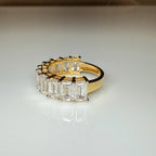 Emerald Cut Lab Grown Diamond Wedding Band | 11 Stone 5.20CTW 14K Gold Ring