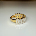 Emerald Cut Lab Grown Diamond Wedding Band | 11 Stone 5.20CTW 14K Gold Ring