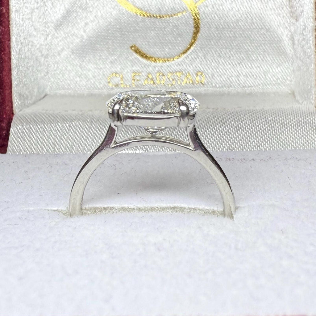 2.5CT Oval Lab Grown Diamond Solitaire Ring | 14K Solid Gold, IGI Certified