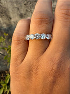14K Gold Lab Grown Diamond Wedding Band | Half Eternity Promise Ring