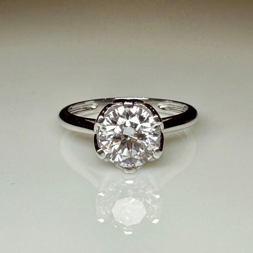 1.25CT Round Lab Grown Diamond Engagement Ring | Tulip Setting Solitaire, IGI Certified, 14K Gold