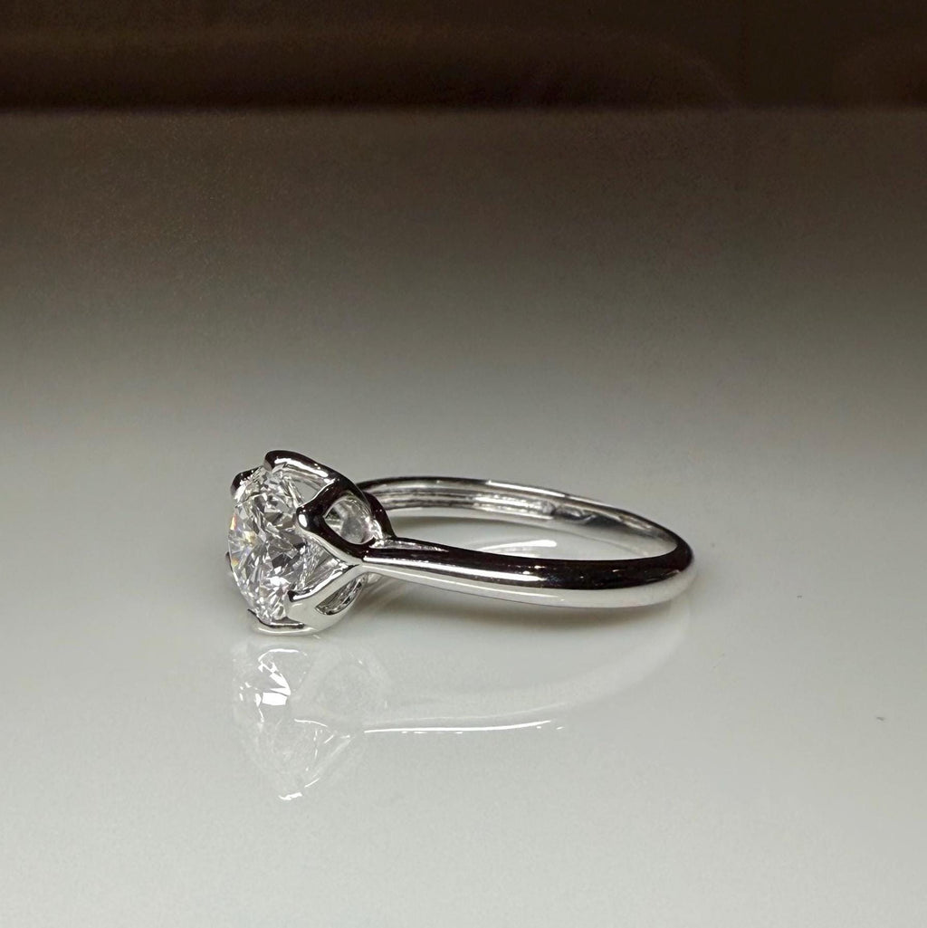 1.25CT Round Lab Grown Diamond Engagement Ring | Tulip Setting Solitaire, IGI Certified, 14K Gold