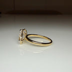 Lab Grown Diamond Toi et Moi Ring | Emerald Pear Cut 14K Gold Engagement