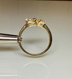 Pear Cut Lab Grown Diamond Toi et Moi Ring | 14K Gold Two Stone Engagement