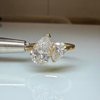 Pear Cut Lab Grown Diamond Toi et Moi Ring | 14K Gold Two Stone Engagement