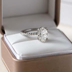 Oval Cut Lab Diamond Engagement Ring | 14K Solid Gold IGI Certified 2.20ct