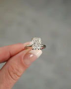 3CT Elongated Cushion Lab Grown Diamond Engagement Ring | 14K Gold Solitaire | IGI Certified