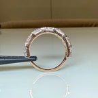 Triangle Cut Lab Grown Diamond Half Eternity Band | 14K Solid Gold Diamond Wedding Ring