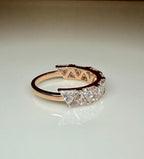 Triangle Cut Lab Grown Diamond Half Eternity Band | 14K Solid Gold Diamond Wedding Ring