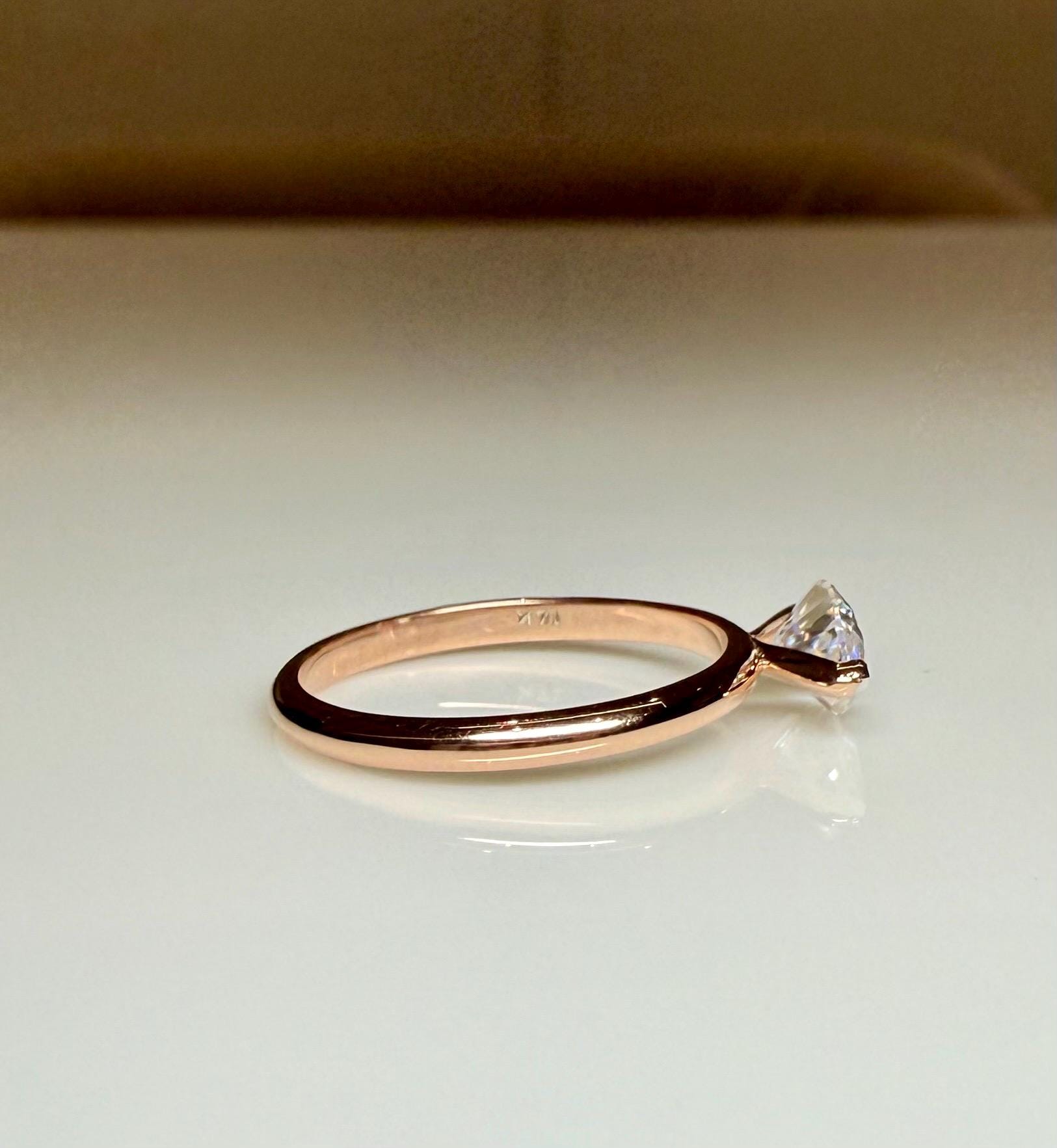 Marquise Cut Lab Grown Diamond Ring | East West Solitaire | 14K Solid Gold Engagement Ring