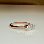 Marquise Cut Lab Grown Diamond Ring | East West Solitaire | 14K Solid Gold Engagement Ring