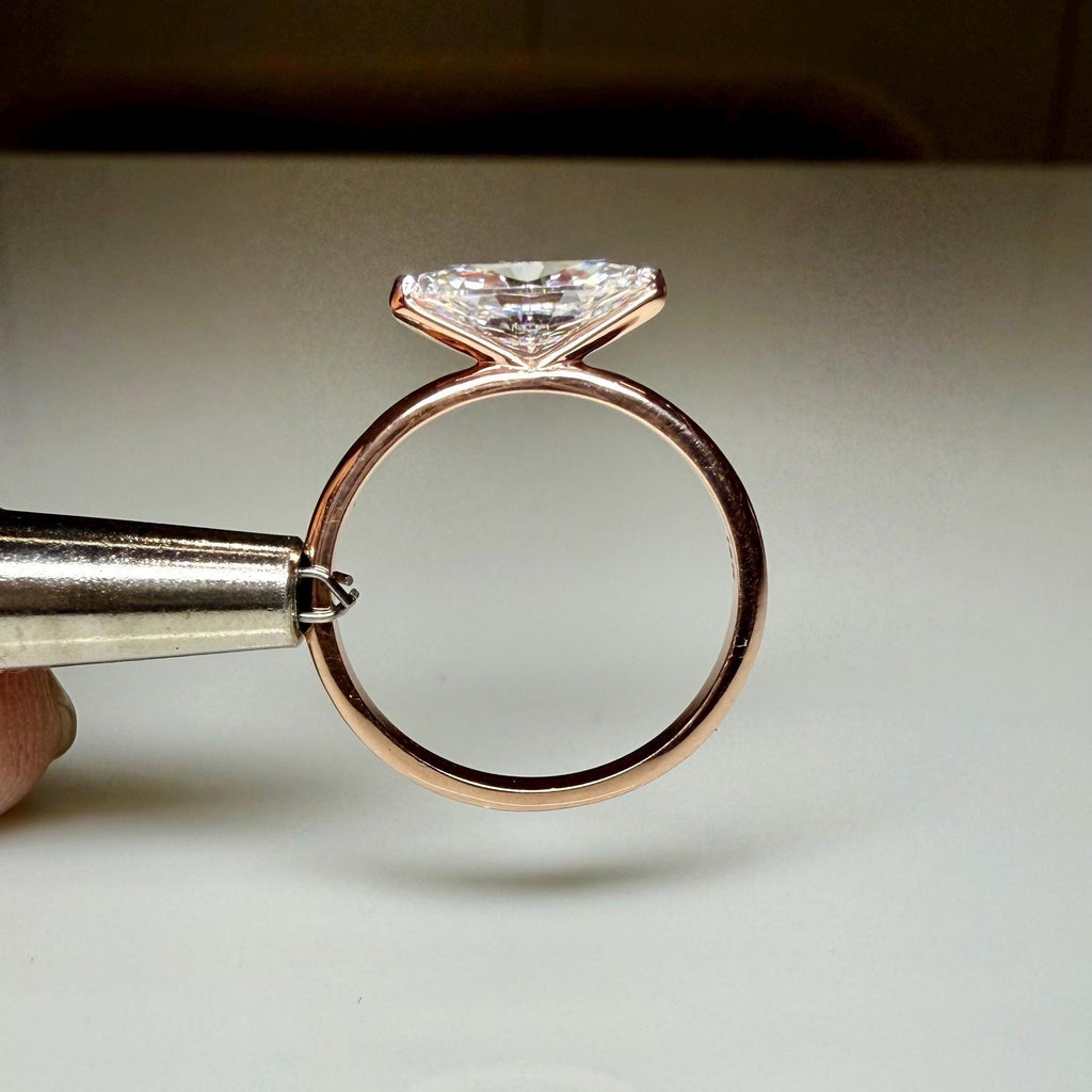 Marquise Cut Lab Grown Diamond Ring | East West Solitaire | 14K Solid Gold Engagement Ring
