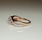 0.40CT Lab Grown Diamond Twist Ring | 14K Gold Bypass Engagement Band