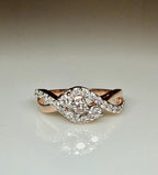 0.40CT Lab Grown Diamond Twist Ring | 14K Gold Bypass Engagement Band