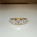Lab Grown Diamond Five Stone Ring | 14K Solid Gold Anniversary Band