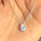 Pear Cut Lab Grown Diamond Solitaire Necklace | IGI Certified Teardrop Pendant