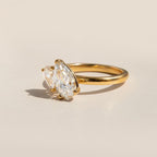 14K Solid Gold Toi et Moi Ring | Pear Lab Grown Diamond Two Stone IGI Certified