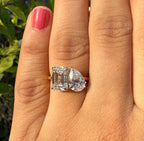 Lab Grown Diamond Toi et Moi Ring | Emerald Pear Cut 14K Gold Engagement