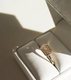 2CT Radiant Cut Lab Grown Diamond Ring | East West Bezel Set Solitaire 14K Gold