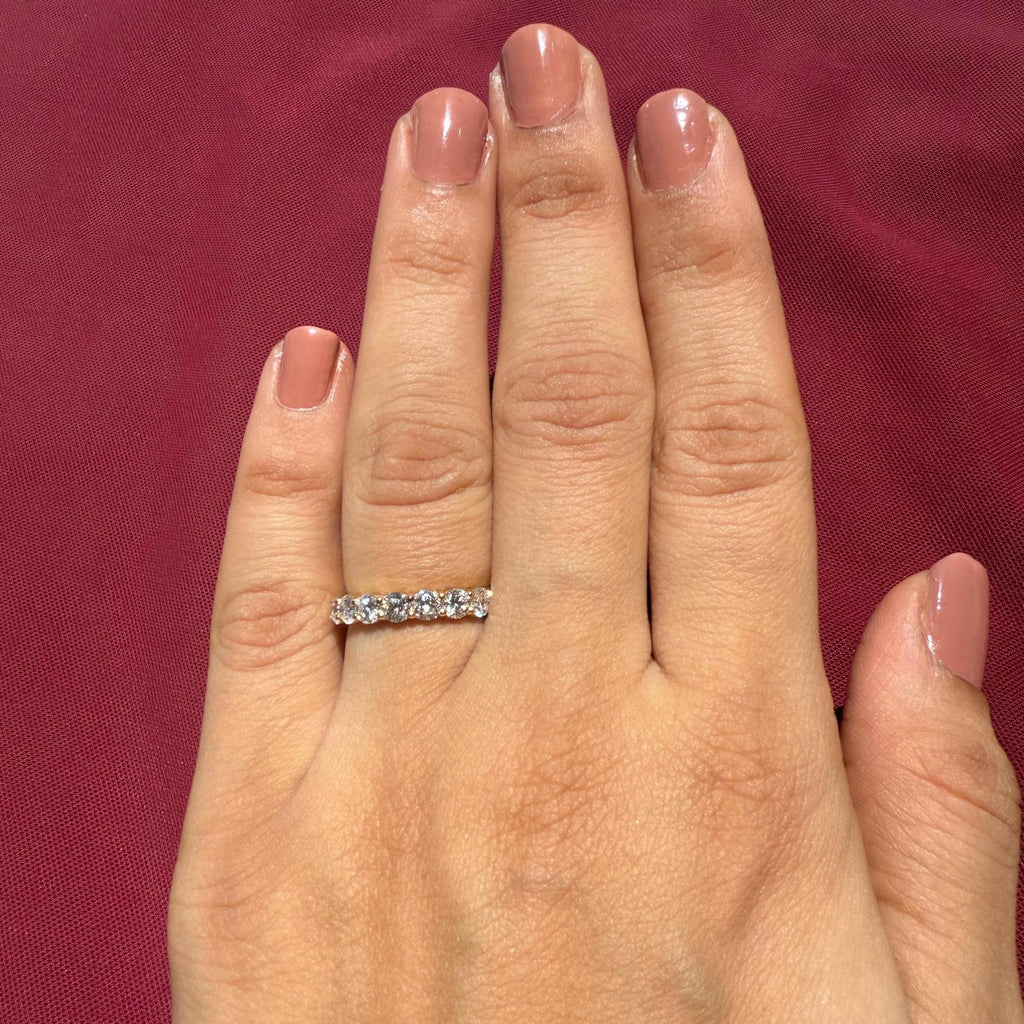 Lab Grown Diamond Full Eternity Band | 14K Solid Gold Wedding Ring 3.5MM Round Diamonds