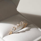 Pear Cut Lab Grown Diamond Half Eternity Ring | 14K Gold Wedding Band