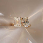 4CTW Oval Emerald Lab Grown Diamond Ring | 14K Solid Gold, IGI Certified