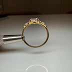 1.50CT Oval Lab Grown Diamond Engagement Ring | 14K Solid Gold Floral Halo, IGI Certified