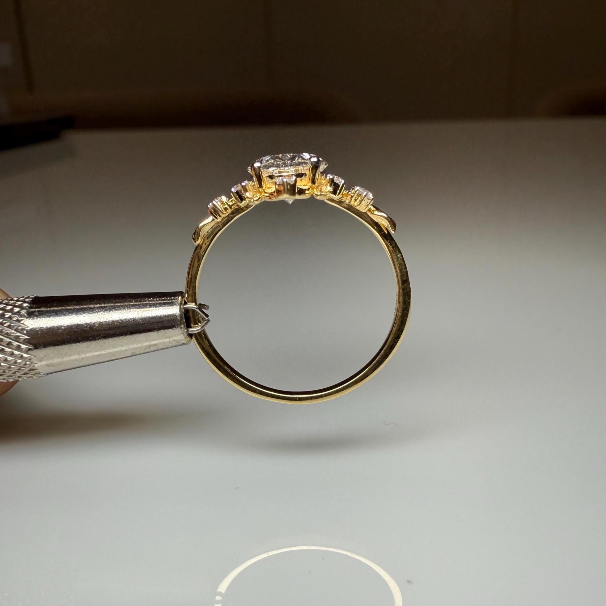 1.50CT Oval Lab Grown Diamond Engagement Ring | 14K Solid Gold Floral Halo, IGI Certified