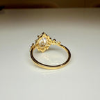 1.50CT Oval Lab Grown Diamond Engagement Ring | 14K Solid Gold Floral Halo, IGI Certified