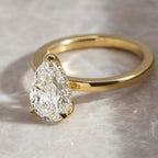 2CT Pear Cut Lab Diamond Engagement Ring | 14K Gold Hidden Halo Solitaire (IGI Certified)