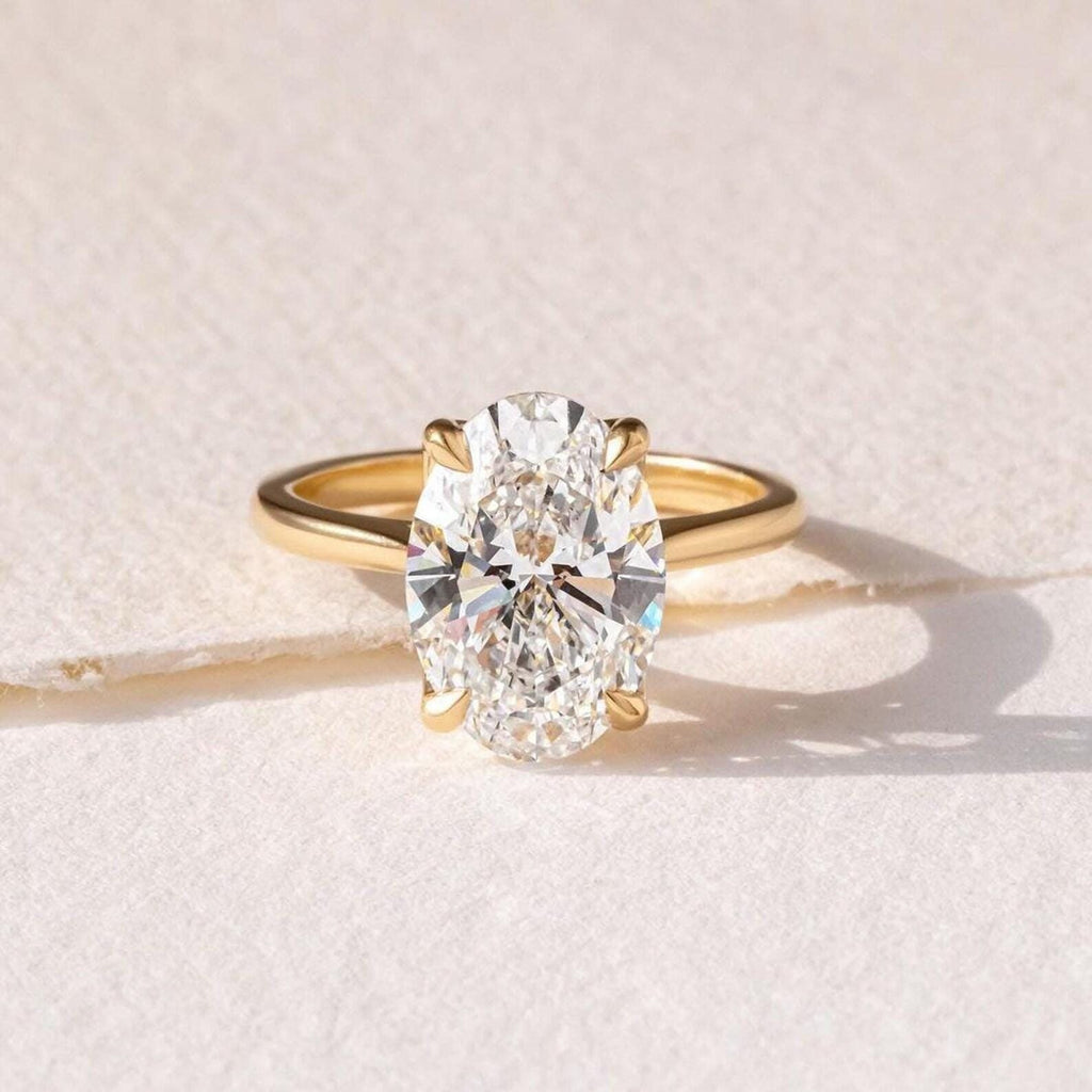 3ct Oval Lab Grown Diamond Engagement Ring | 14K Gold, IGI Certified