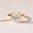 3ct Oval Lab Grown Diamond Engagement Ring | 14K Gold, IGI Certified