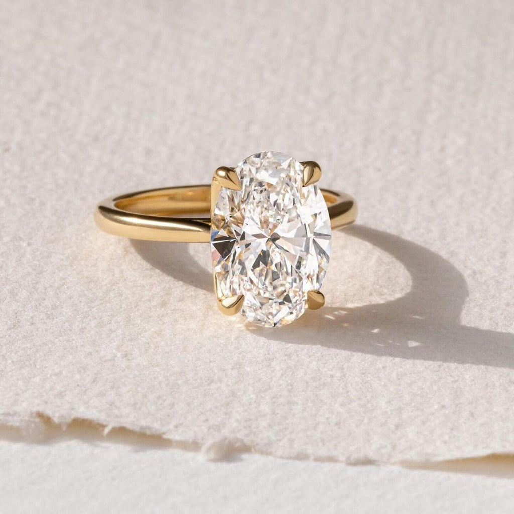 3ct Oval Lab Grown Diamond Engagement Ring | 14K Gold, IGI Certified