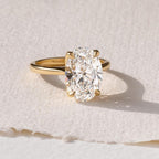 3ct Oval Lab Grown Diamond Engagement Ring | 14K Gold, IGI Certified