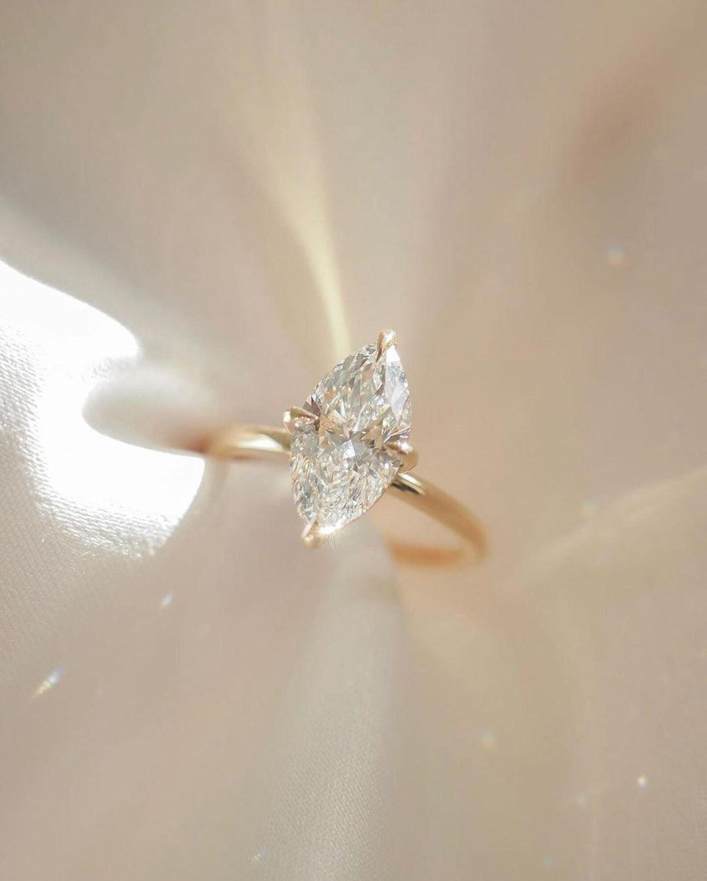 2ct Marquise Lab Grown Diamond Engagement Ring | 14K Gold, IGI Certified