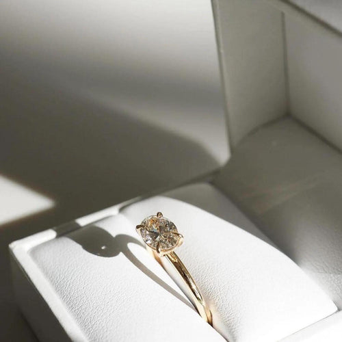 1.5CT Oval Lab Grown Diamond Ring | East West Solitaire Engagement 14K Gold